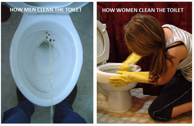 men and women clean toilets - How Men Clean The Toilet How Women Clean The Toilet