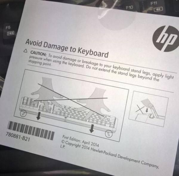 obvious hp new - Avoid Damage to Keyboard Caution To avoid damage or breakage to your keyboard stand legs, apply light pressure when using the keyboard. Do not extend the stand legs beyond the stopping point Natura At Mat 780881B21 Copyright 2014 HewlettP