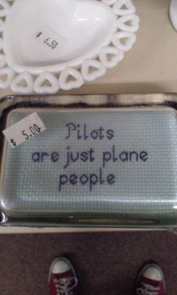 obvious label - 5.00 $ Pilots are just plane people