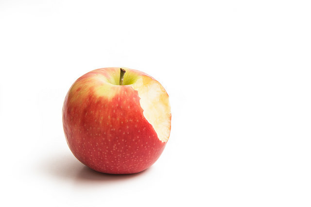 The Apple logo has a bite taken out of it so it wouldn't be mistaken for a cherry.