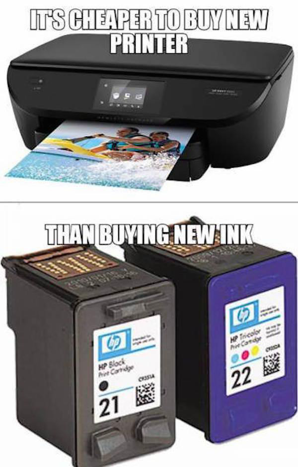 inkjet cartridge - Its Cheaper To Buy New Printer Than Buying New Ink