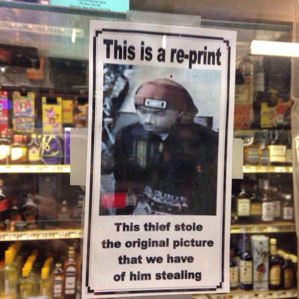 funny thief - This is a reprint This thief stole the original picture that we have of him stealing Iod