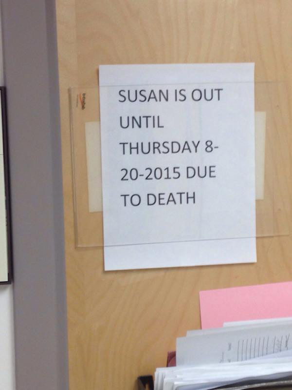 paper - Susan Is Out Until Thursday 8 202015 Due To Death