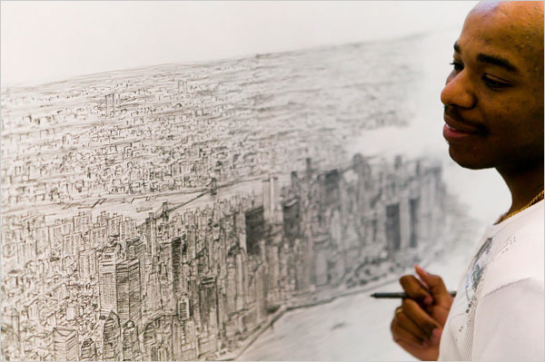 Stephen Wiltshire has the uncanny ability to draw and paint detailed landscapes and cityscapes entirely from memory. 

Wiltshire was mute when he was diagnosed with severe autism at the age of three. He began communicating through his drawings after being sent to school in London. With the support of his teachers, he slowly learned to speak.

It was during those years that Stephen's special talent was discovered. Following a class field trip, he drew the ornate Albert Hall in detail without the aid of a photograph. He can look at the subject of his drawing once and reproduce it accurately, down to the exact number of columns or windows on a building. 

He has tackled the iconic cities of Tokyo, Rome, Hong Kong, Frankfurt, Madrid, Dubai, Jerusalem, London, Singapore and New York. Stephen went from a silent, withdrawn child to a revered artist whose videos go viral on YouTube and whose works sell for six-figure sums.