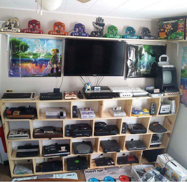 games console shelf