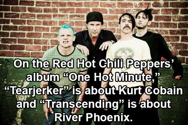 würzjoch - On the Red Hot Chili Peppers' album "One Hot Minute, Tearjerker is about Kurt Cobain and Transcending" is about River Phoenix