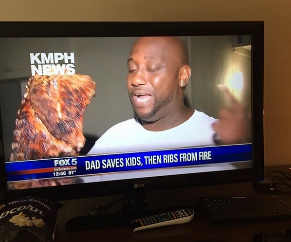 man saves kids then ribs from fire - Kmph Dad Saves Kids, Then Ribs From Fire 87