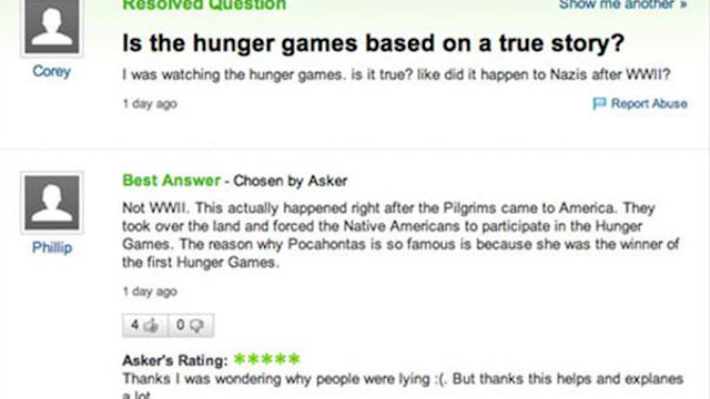 16 Yahoo Answers That Prove Our Schools Have Failed