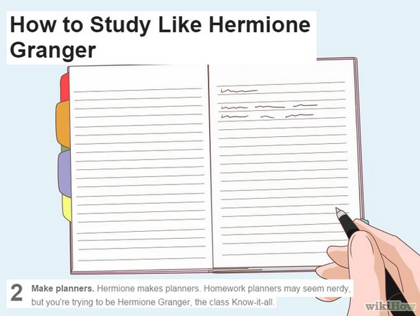 v water - How to Study Hermione Granger Make planners. Hermione makes planners. Homework planners may seem nerdy, but you're trying to be Hermione Granger, the class Knowitall. wikiHow