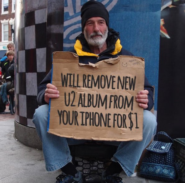 homeless liverpool - Will Remove New U2 Album From Your Iphone For $1