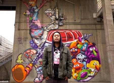 This graffiti artist, who will net $200 million in the Facebook IPO, was offered oral sex every day for the rest of his life, in exchange for a $2 million slice of his new wealth. David Choe gambled on stock, turning down cash, when he painted the Facebook headquarters in Palo Alto back in 2005, a decision that will make him an overnight millionaire when the company makes their initial public offering later this spring.

The 35-year-old took a considerable risk when he turned down $60,000 in cash in exchange for stock in a social networking website that he regarded as a pale imitation of MySpace. But while most of us would be ecstatic to find ourselves a millionaire 200 times over, the art school drop out says he hates his new found fame and fortune, as it means that "more people will bother him." Choe said he was at home in bed when he first realized he'd been outed alongside around 1,000 Facebook employees who will become millionaires after the blockbuster $5 billion flotation.

He said, "I got a text from a woman I haven't spoken to in five years and she offered me oral sex every day for the rest of my life for $2 million. Just out of the blue. It was out of nowhere and I was like ‘What the hell is happening?''' We also wonder what happened.
