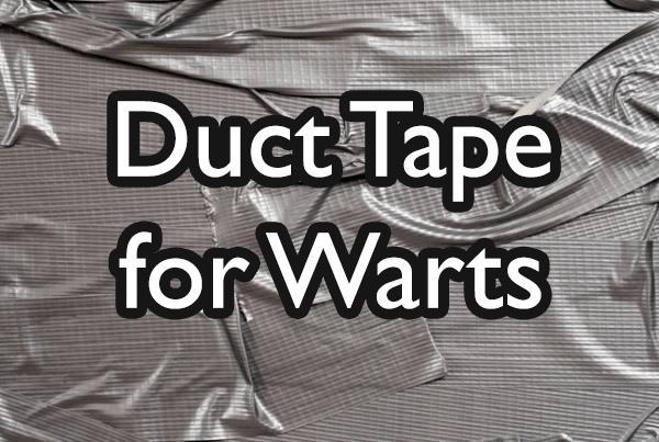 Covering the wart with a duct tape blocks oxygen supply to it and prevents it from growing any further.