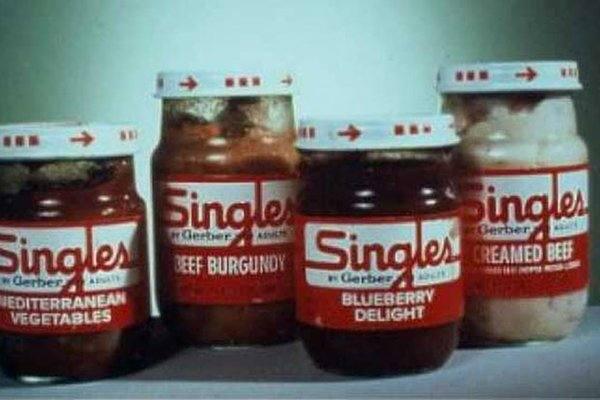 Gerber Singles: in 1974, Gerber decided to make pureed meals for adults. The jars were very similar to baby food containers, and were marketed to college students and adults on the go. Unsurprisingly, the product had a very short lifespan.
