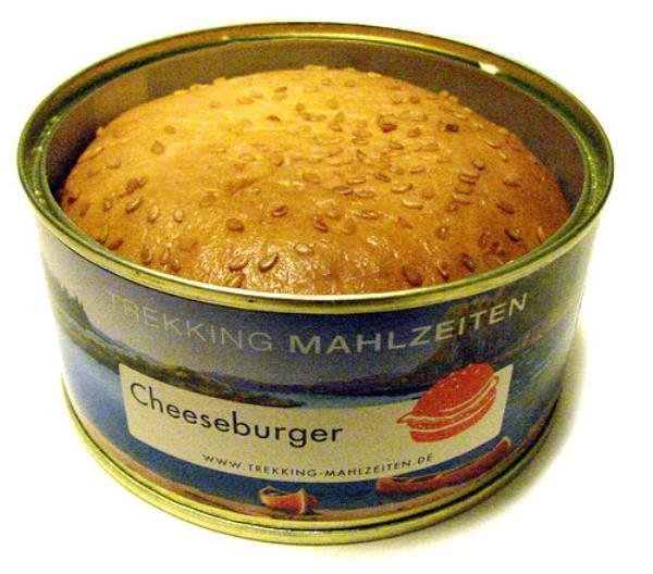 Canned Cheeseburger: All you needed to do was throw the can into hot water, let it simmer for a minute or two, open the can and a cheeseburger dinner is served! It also had a 12 month shelf life, in case you wanted to stock up for the winter.