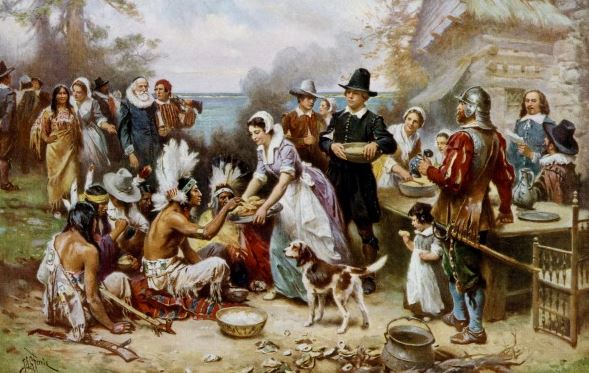 In the early days of celebrating Thanksgiving, there was no mention of turkey or potatoes. However beer, wine and gin were all mains.