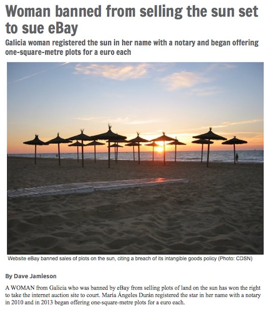 bebe tomando teta - Woman banned from selling the sun set to sue eBay Galicia woman registered the sun in her name with a notary and began offering onesquaremetre plots for a euro each Website eBay banned sales of plots on the sun citing a breach of its i