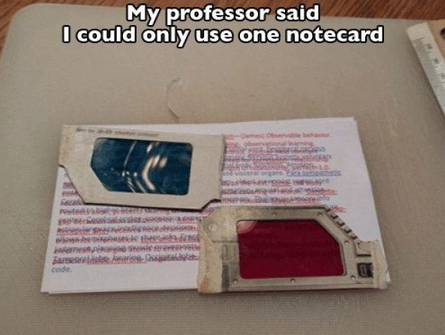 one notecard meme - My professor said I could only use one notecard Sos Na Re Pada Womesti e listen atiya code.