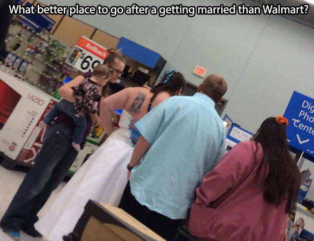What better place to go after a getting married than Walmart? Dig Pho Cente