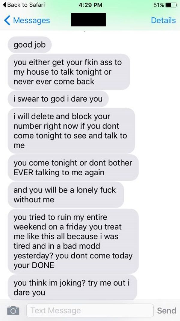 Girl goes on insane text rant after her date said he’d be an hour late