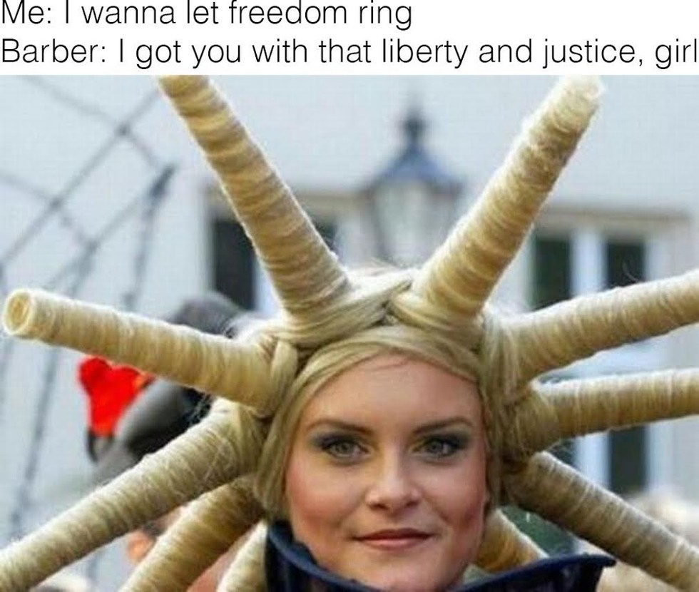 cute hairstyles for sweet 16 - Me I wanna let freedom ring Barber I got you with that liberty and justice, girl