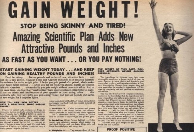 6 Vintage Ads Encouraged Women To Gain Weight, Not Lose It