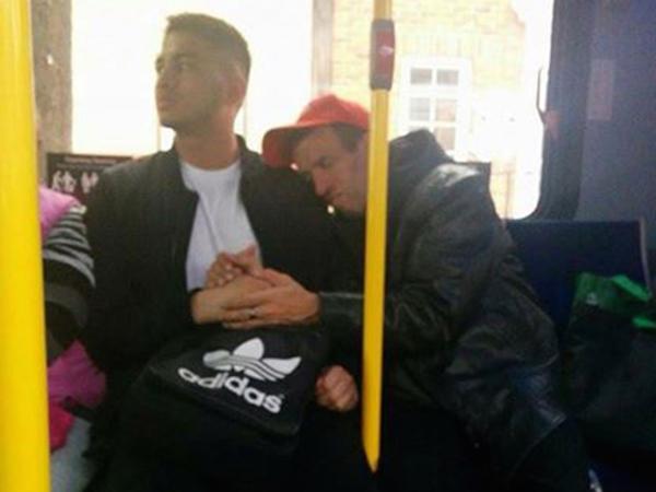 A photo of a man's touching act of kindness toward a special needs passenger on a crowded bus in Ontario is going viral.

The Huffington Post Canada reports that the man on the left in the photo, Godfrey Cuotto, 21, hopped on a bus in October 2015 on his way home from a restaurant. He was stopped by a fellow passenger named Robert, who wanted to shake his hand. Robert is deaf and has cerebral palsy.

"He kept holding my hand, said Cuotto. "I thought I was getting pranked at first, but he just needed comfort."

Cuotto said he held Robert's hand for nearly his entire half-hour ride on the bus. The man also leaned on him, hugged him, and kissed his hands until the end of his ride. "I just allowed it, like what am I going to do," Cuotto said. "Sometimes you just have to be selfless and put someone else's need above yours."

Cuotto said Robert's family has since contacted him, thanking him for his actions.