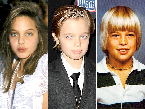 Brad Pitt/Angelina Jolie and their daughter Shiloh