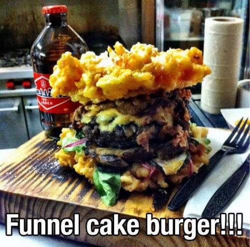 vegetarian food - Funnel cake burger!!!