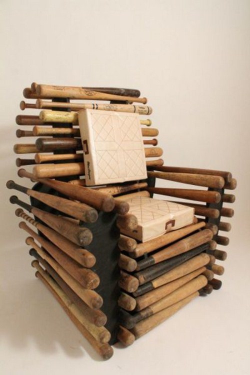 wooden baseball bat chairs