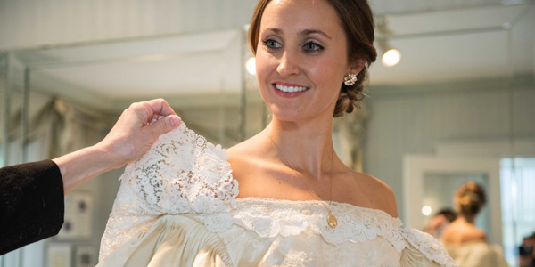 Passing down a wedding gown is a common enough tradition, but for 11 generations—now that's an unusual feat! The Victorian-styled dress was first worn by Mary Lowry Warren in 1895. It was passed down the maternal side of the family and first seen by Abigail Kingston, Mary's great-great-granddaughter, in 1977. Abigail was just 5-years-old at the 6th wedding at which it was worn. By the time she was ready to marry, it had been worn by four other brides and was in terrible shape. With the help of a dry cleaner and over 200 hours of restoration, Abigail walked down the aisle on October 17, 2015.