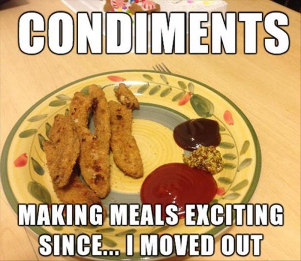memes - condiments meme - Condiments Making Meals Exciting Since... I Moved Out