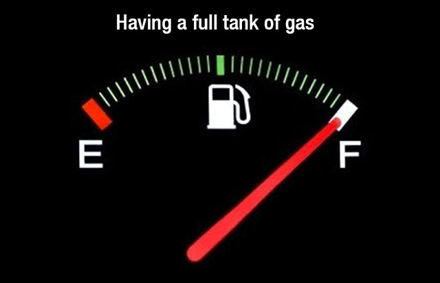 full tank - Having a full tank of gas J