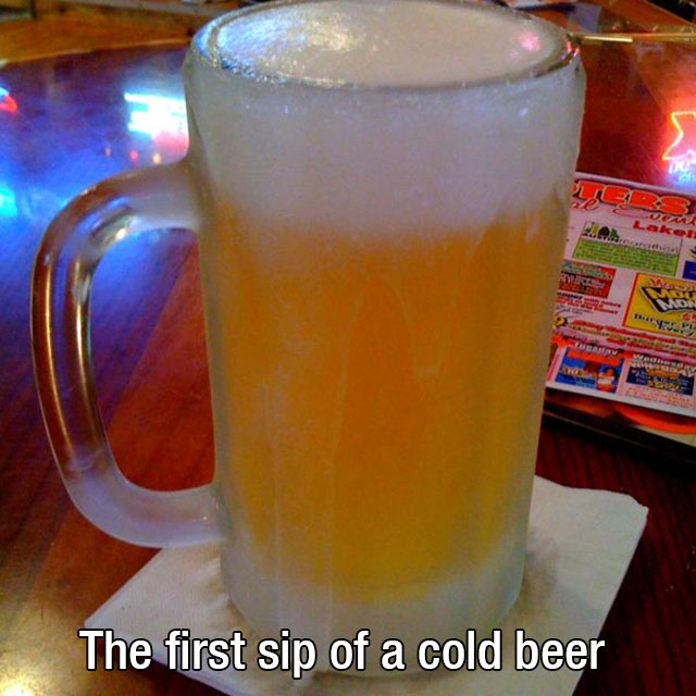 juice - The first sip of a cold beer
