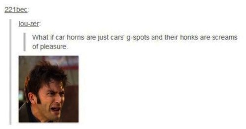 tumblr - media - 221bec louzer What if car homs are just cars' gspots and their honks are screams of pleasure