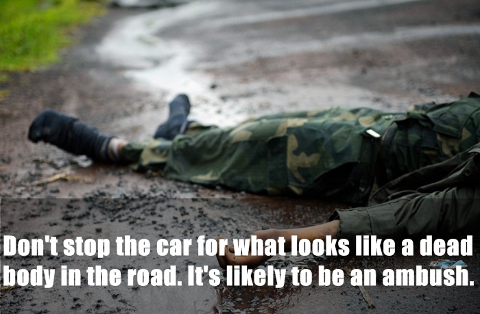 indian soldier commits suicide - Don't stop the car for what looks a dead body in the road. It's ly to be an ambush.