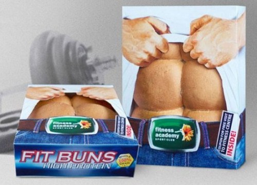 creative packaging funny - Hightrontein Fit Buns academy fitness Koupon For Free Visit To Fitness Centre Inside!