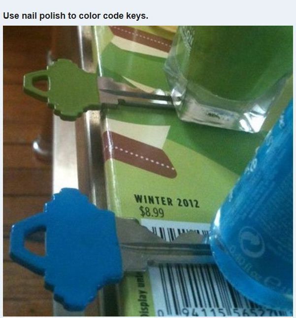 Use nail polish to color code keys. Winter 2012 $8.99 Display und 11941151565