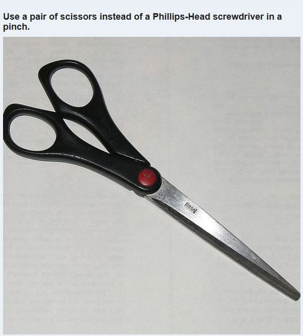 Wikimedia Commons - Use a pair of scissors instead of a PhillipsHead screwdriver in a pinch. Der