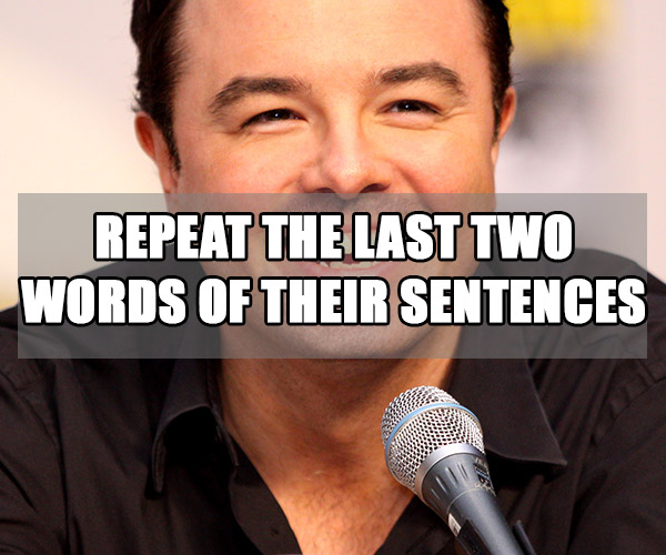 microphone - Repeat The Last Two Words Of Their Sentences