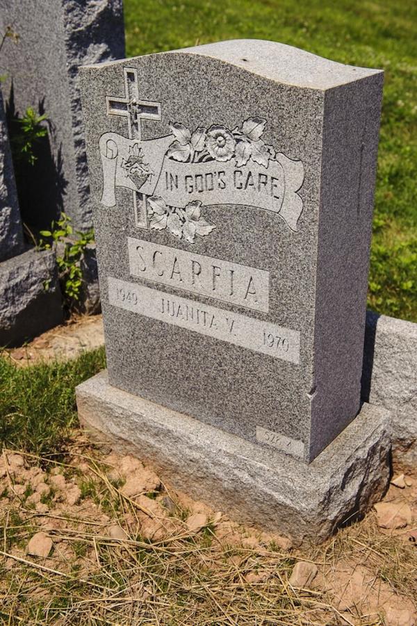 In June 2013, it was discovered that workers at a Catholic cemetery dumped the body of a would-be nun in a stranger's grave before swiping her metal casket more than two decades earlier. 

The family of Juanita Scarfia have alleged their sibling was mistakenly disinterred in 1989 by careless employees, who then stole her casket. Relatives spent the next 23 years unwittingly visiting an empty plot in St. Mary's Cemetery on Staten Island beneath a gravestone bearing Juanita's name and the words “In God's Care.”

The discovery of Juanita's missing remains —left scattered beneath the dirt of a nearby grave —was the latest cruel twist for a family dogged by the tragedy of her death. 

In 1970, Juanita left the convent after falling in love with a priest. The 20-year-old then decided to follow her father into the military. However, she received a card from the priest declaring he was committed to the church. The distraught young woman shot herself in the head and died on November 5, 1970.