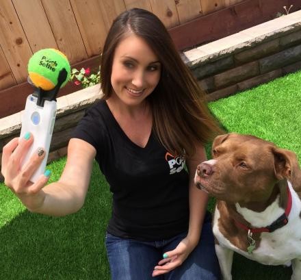 This invention makes it super easy to take selfies with your dog because Fido will be focused on the tennis ball that's on top of the phone.