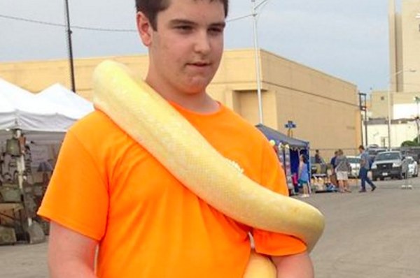 In July 2015, a Texas teenager found dead in his vehicle outside a Lowe's parking lot in Austin, Texas committed suicide—by cobra. 

Grant Thompson, 18, apparently allowed the snake to bite him repeatedly, causing his death. A later autopsy revealed no evidence that Thompson tried to stop the snake from biting him or get away from it. Death reportedly occurred within about thirty minutes, due to paralysis and respiratory failure caused by the snake's venom.

Thompson had “several bites” on his arms, the autopsy revealed. The medical examiner's report stated that the bites “appeared to be intentional injection sites.” The report also states that Thompson had a history of “suicidal ideation.”

Thompson worked at his family's pet shop in Temple, Texas. He was said to be a reptile lover. When his body was found at the Lowe's in Austin, his door was open and the cobra was missing from its container. It was later found dead on a nearby road after having been run over by a car.