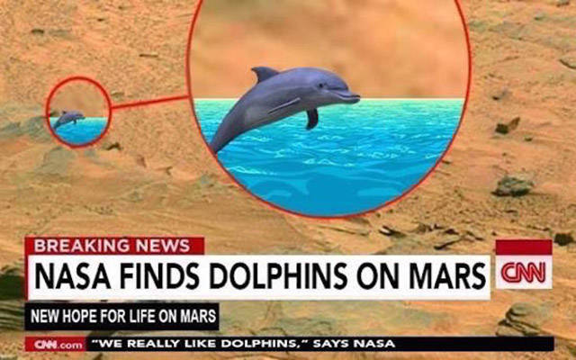 funny mars - Breaking News Nasa Finds Dolphins On Mars Cnn New Hope For Life On Mars On.com We Really Dolphins," Says Nasa
