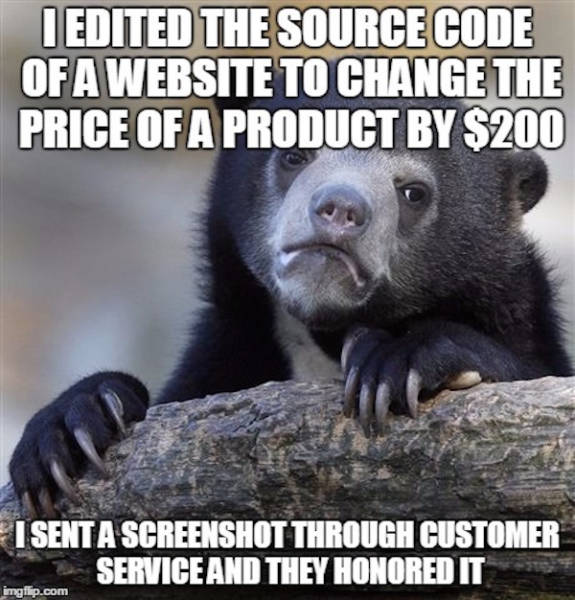 hate new year - I Edited The Source Code Of A Website To Change The Price Of A Product By $200 I Senta Screenshot Through Customer Service And They Honored It imgflip.com