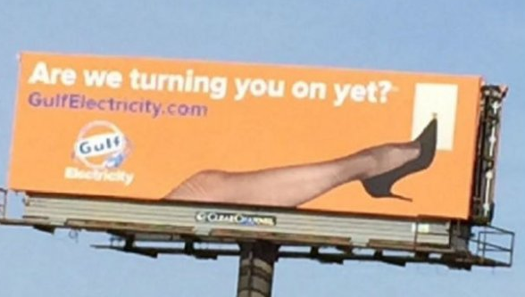 billboard - Are we turning you on yet? Gulf Electricity.com Guld Coinoa