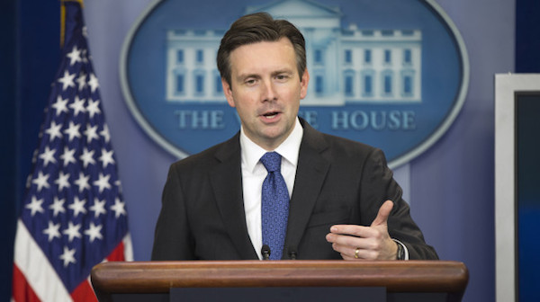 White House press secretary Josh Earnest declared that GOP frontrunner Donald Trump's call to ban all Muslim immigrants from entering the U.S. “disqualifies him from serving as president” by the constitutional oath each president takes. Fine, we get that, but in a very Trump-like move, he also called out presidential candidate's "fake hair." He said: 

Let me just step back and say that—the Trump campaign, for months now, has had a dustbin-of-history-like quality to it, from the vacuous sloganeering to the outright lies to even the fake hair, the whole carnival barker routine that we've seen for some time now. The question now is about the rest of the Republican Party and whether or not they're going to be dragged into the dustbin of history with him. And right now, the current trajectory is not very good.

There were a few chuckles in the room, but NPR's Mara Liasson questioned Earnest. The disbelief registering on her face as she asked questioned Earnest. 

LIASSON: This might be a little nitpicky, but in your prepared remarks you said something that struck me as very Trumpian and not very Obama-like when you talked about Trump's fake hair. That's a hallmark of Trump, to comment on somebody—your opponent's appearance. It's not something that I would ever expect to come from the Obama White House. I'm just curious. This was in your prepared remarks. What was the thinking behind it?

EARNEST: I guess I was describing why it would be easy for people to dismiss the Trump campaign as not particularly serious.

LIASSON: Because of his hair!?

EARNEST: Because he's got a rather outrageous appearance, and...

LIASSON: But isn't that the kind of thing he does to people and that's considered so out of line when he talks about people's appearances?

EARNEST: That's a hallmark of his campaign and his identity, though. That's the point that I'm trying to cite there.

UNKNOWN REPORTER: How do you know it's fake?

EARNEST: I guess I'm happy to be fact-checked.