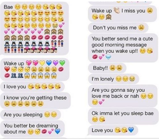 good morning messages for bae - Bae Wake up I miss you Don't you miss me AAAB000 You better send me a cute good morning message when you wake up!! Wake up 999 Baby!! I'm lonely se I love you Are you gonna say you love me back or nah I know you're getting 