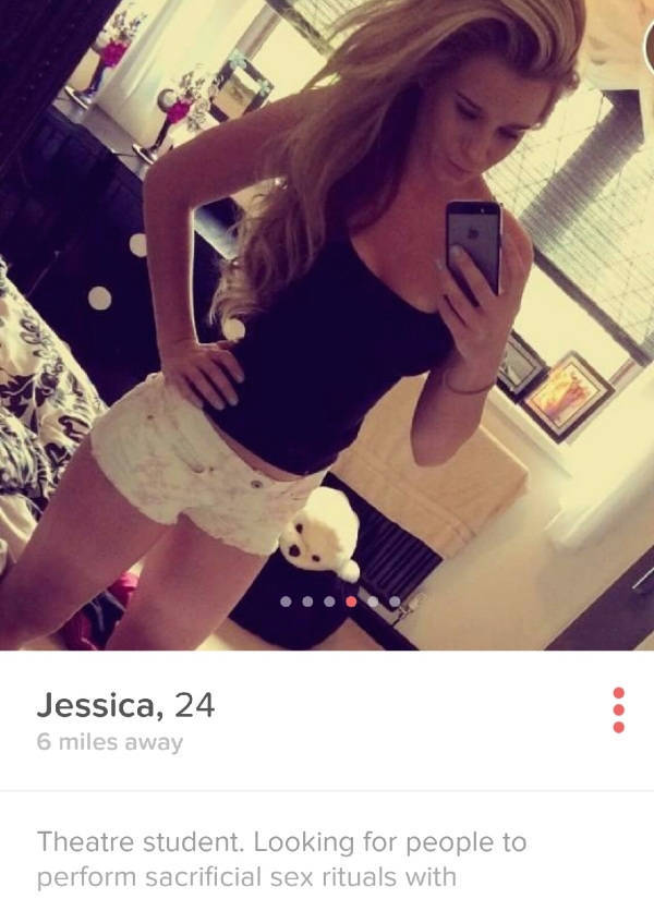tinder girls gone wild - Jessica, 24 6 miles away Theatre student. Looking for people to perform sacrificial sex rituals with
