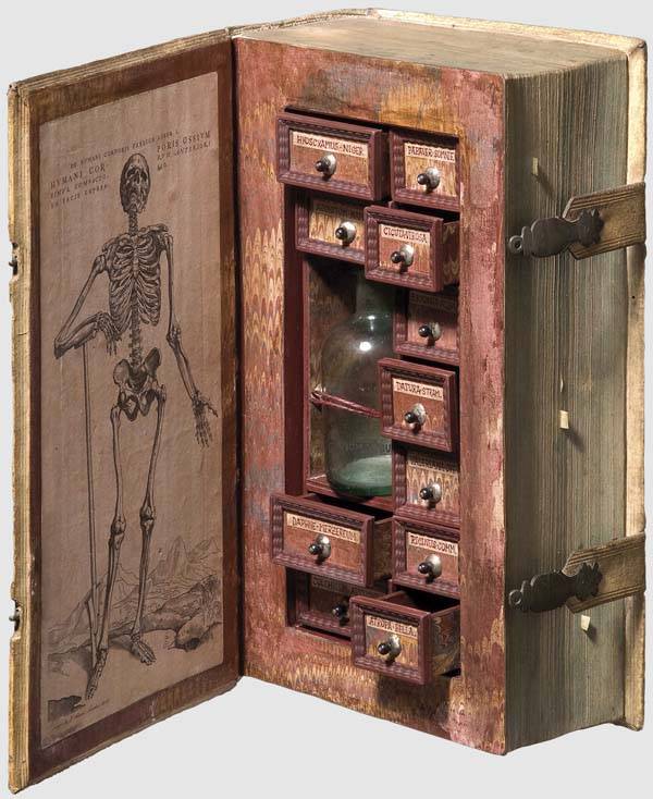 A poison cabinet from the 17th Century. How many people were you poisoning to require a whole cabinet?