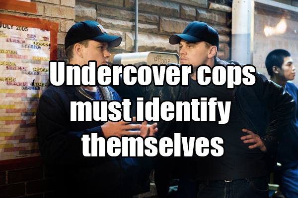 Hollywood made this a thing; US cops do not have to tell you who they are.
